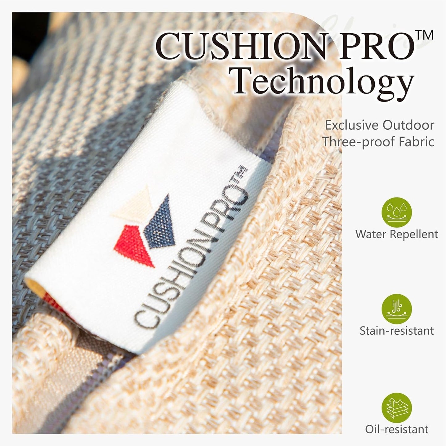 Sophia & William Outdoor Patio Furniture Set High Back Wicker Sofa Chairs All-Weather Patio Conversation Set Couch with Clips & 4" Thick Cushions, Beige