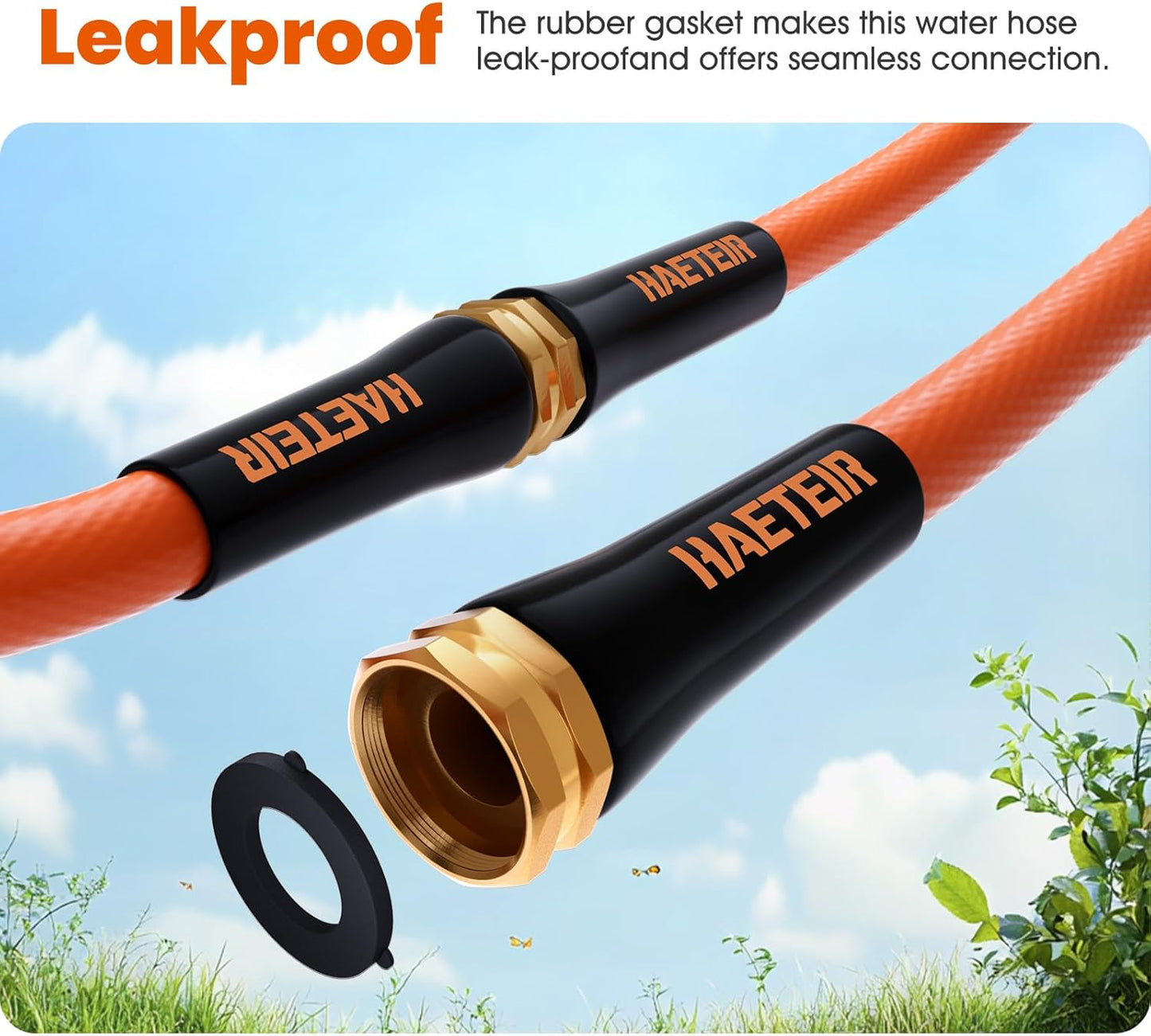 Garden Hose 5ft 5/8", Water Hose Heavy Duty, Flexible, Male to Female Fittings, Burst 700 PSI, Lightweight Hybrid Hose with Swivel Handle (5 FT)