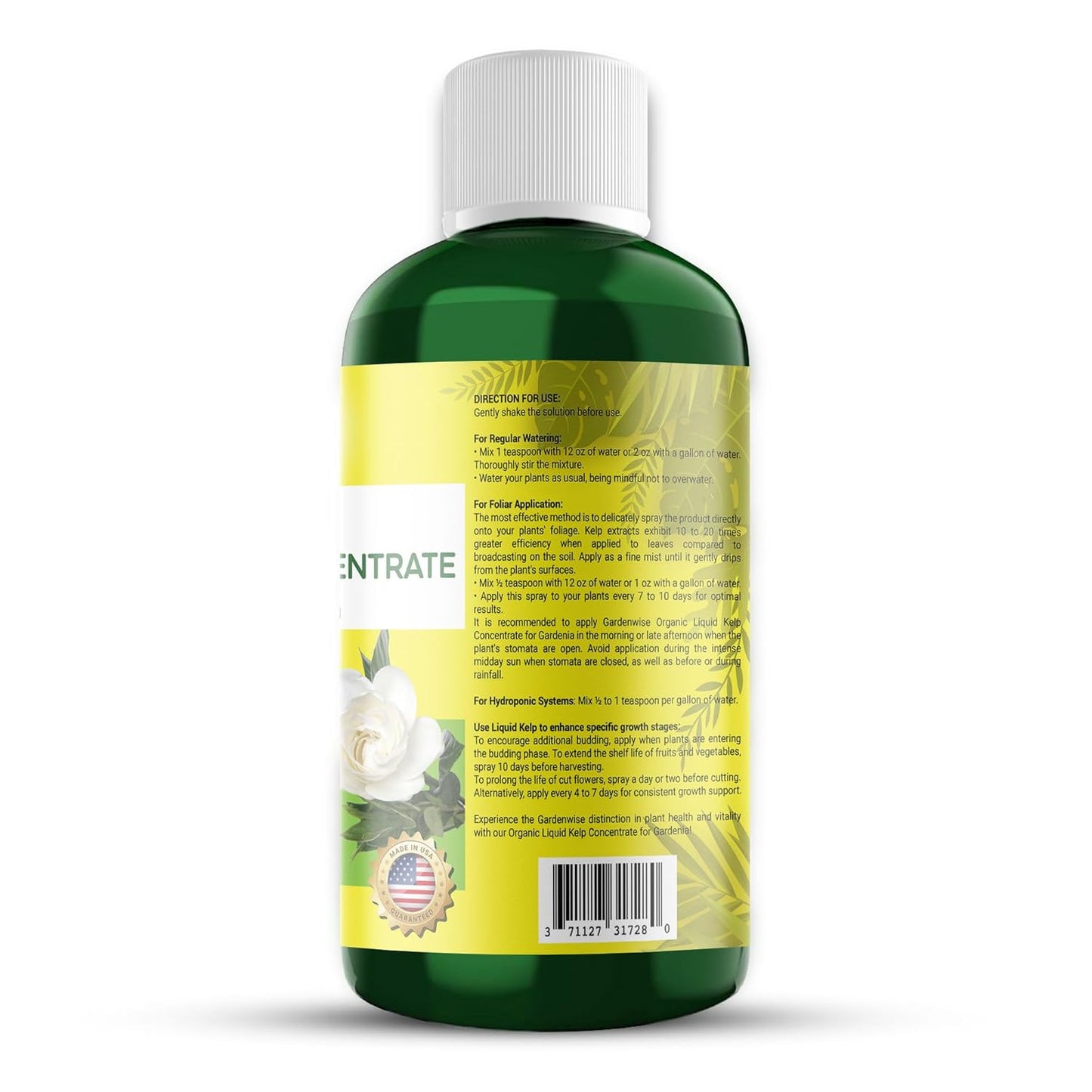 Organic Premium Kelp Seaweed Fertilizer for Gardenia - Liquid Fertilizer - Liquid Plant Food - Nutrient-Rich Soil Enhancer - Natural Plant Food for Gardenia Plant (32 OZ)