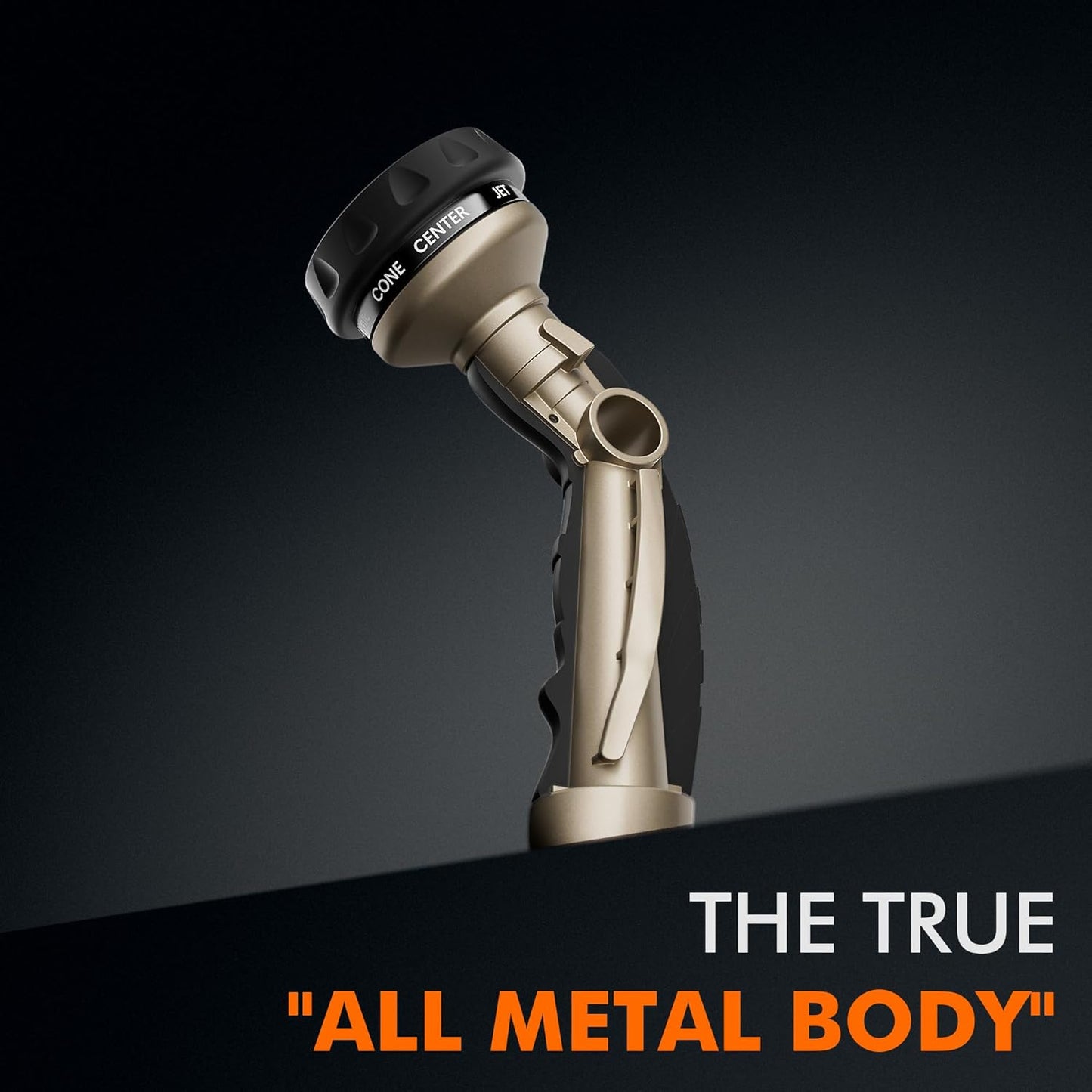 RESTMO Hose Nozzle Heavy Duty, Metal Water Hose Sprayer for Garden, 9 Spray Patterns | High Pressure | Thumb Flow Control | On/Off Valve, Ideal for Outdoor Lawn & Plant Watering, Car & Pet Washing