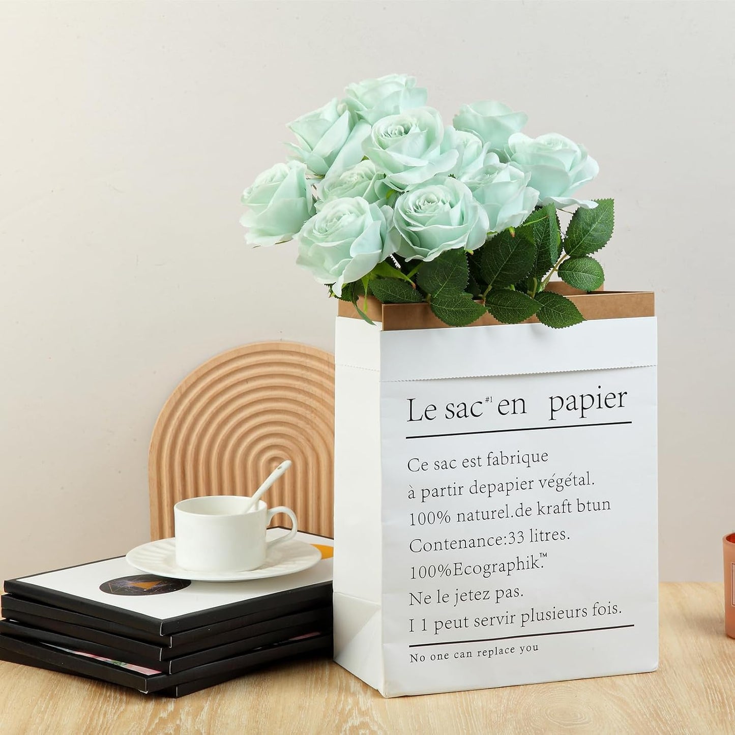 12pcs Roses Artificial Flowers Fake Roses Sage Green Silk Roses White Silk Flowers Rose with Long Stems for Wedding Home Party Centerpieces Decorations