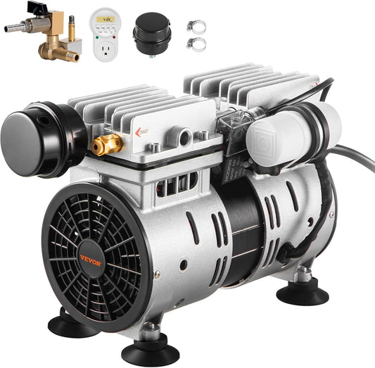 VEVOR Pond Aerator, 550W Power, 5.2CFM for Up to 3 Acre 50' Lake, Includes 3/4 HP Compressor & Timer & Valves, Air Compressor for Deep Water Oxygen Circulation, for Outdoor Ponds or Lakes