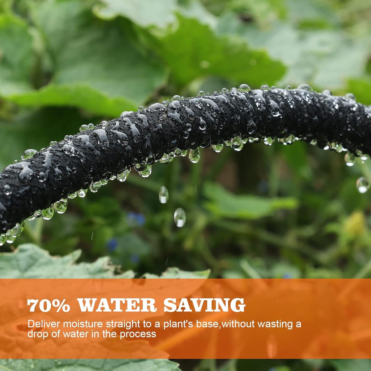 Soaker Hose 10 FT for Garden 1/2" Diameter Irrigation Hose Save 70% of Water Solid Brass Interface Eminently Suitable for Lawn and Garden Beds Cover