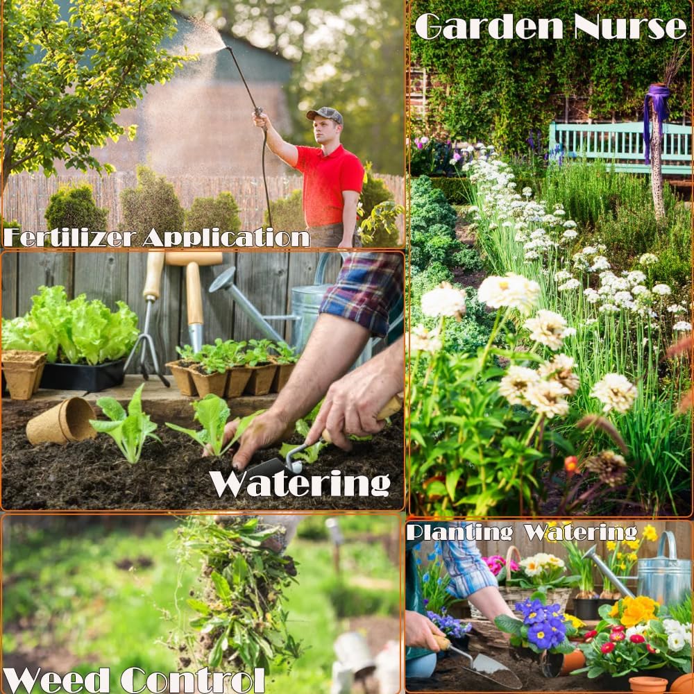 NewBeeclassic 1.3Gal/5L Garden Sprayer, Pressurized Water Spray Bottle with Adjustable Shoulder Strap Pump Pressure Sprayer for Weeds, Lawn Care & Pesticides (Orange)