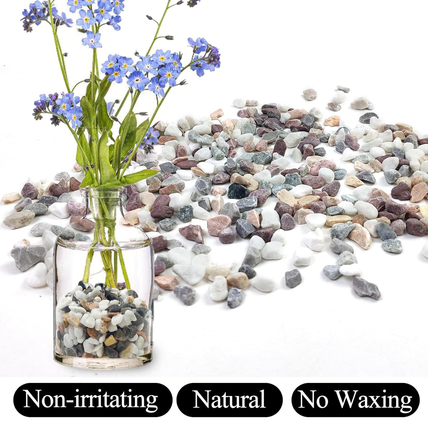 20lbs Mixed Color Pebbles for Landscaping, 3/8inch Small Rocks for Garden Succulent Cactus Planters, Natural Polished Pebbles, River Rocks for Plants, Vases