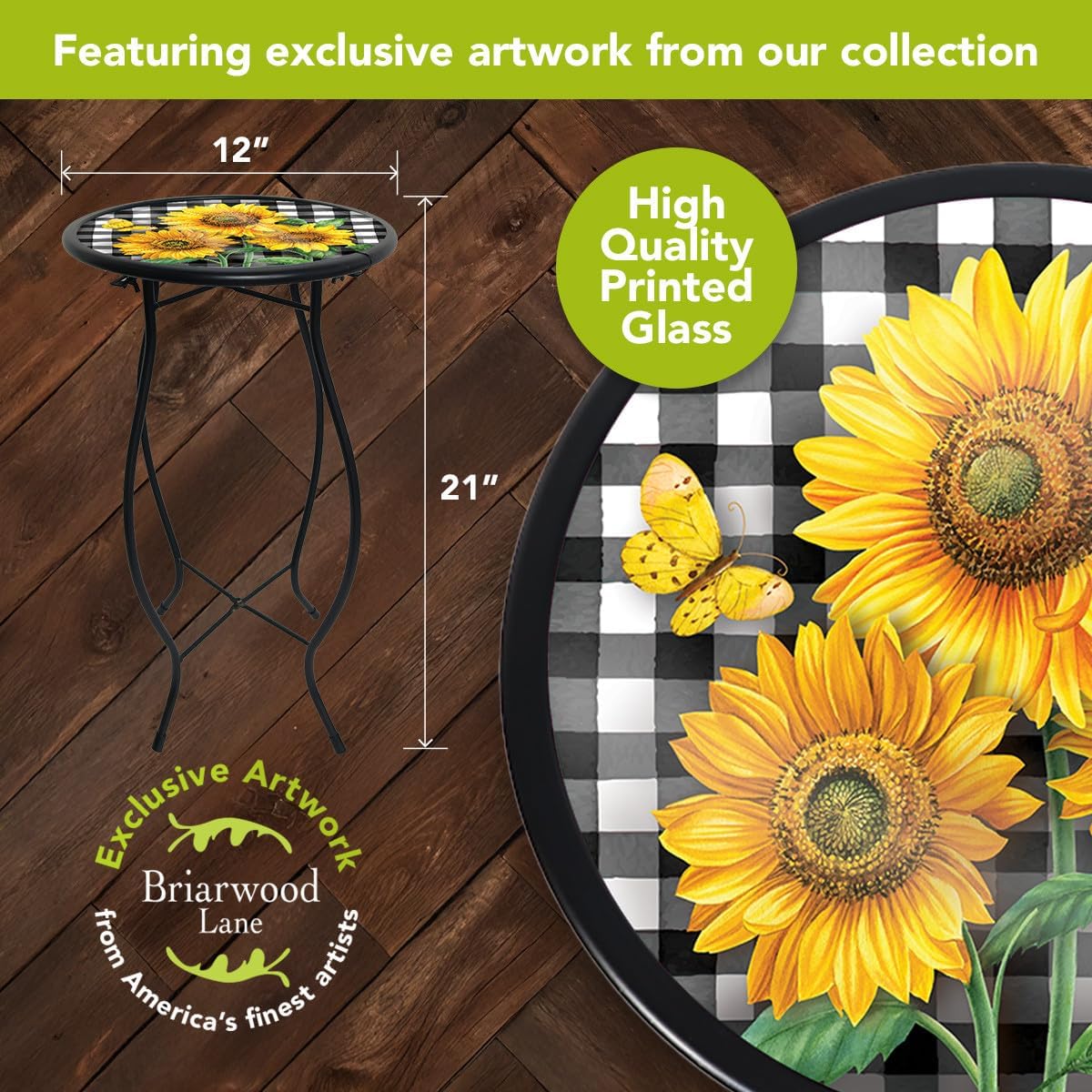 Briarwood Lane Checkered Sunflowers Plant Stand