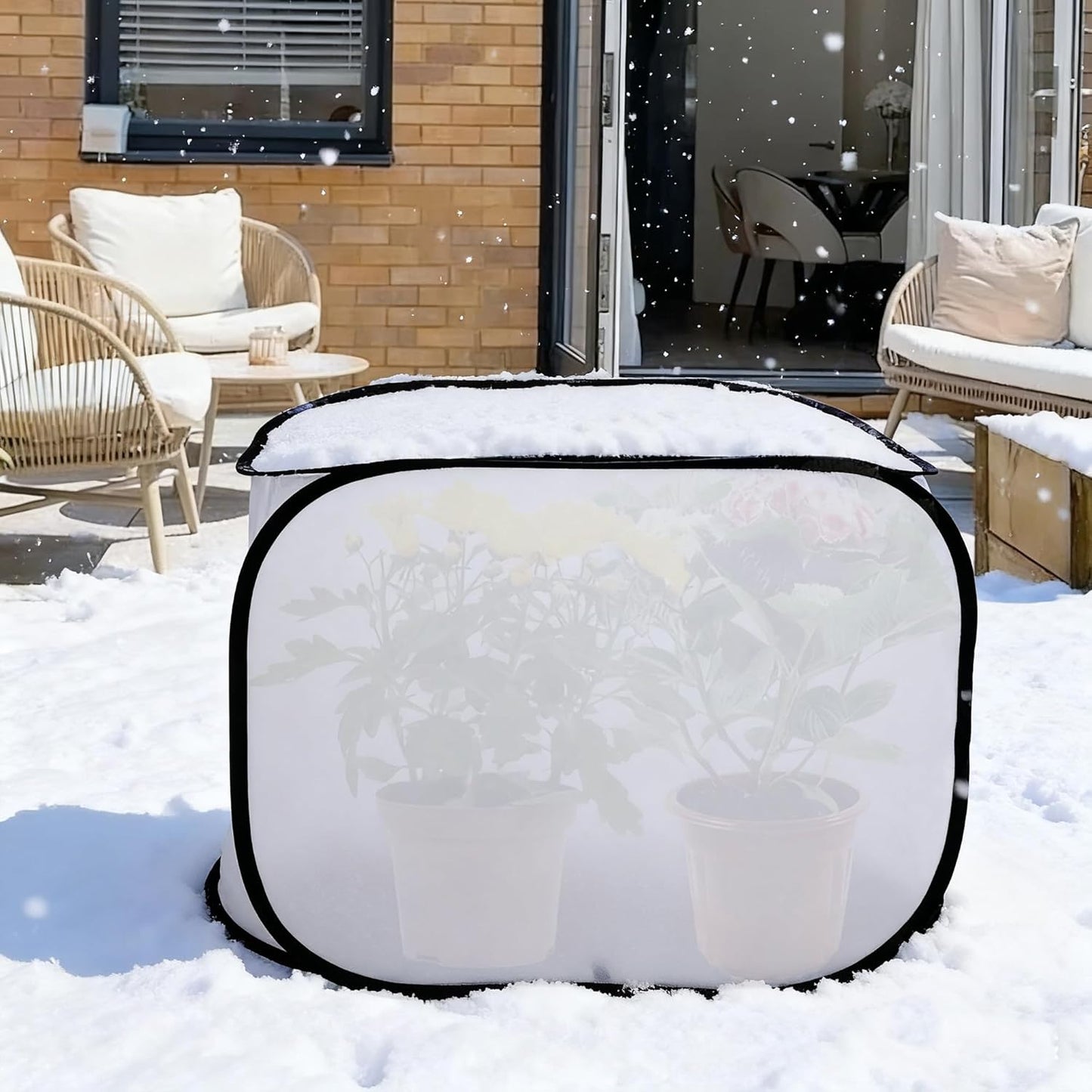 23" x 17" x 17" Pop up Rectangular Frost Protection Plant Cover, Winter Garden Plants Freeze Protection Tent, Warm Garden Bed Plant Protector Enclosure for Snow Frost Protection Indoor & Outdoor