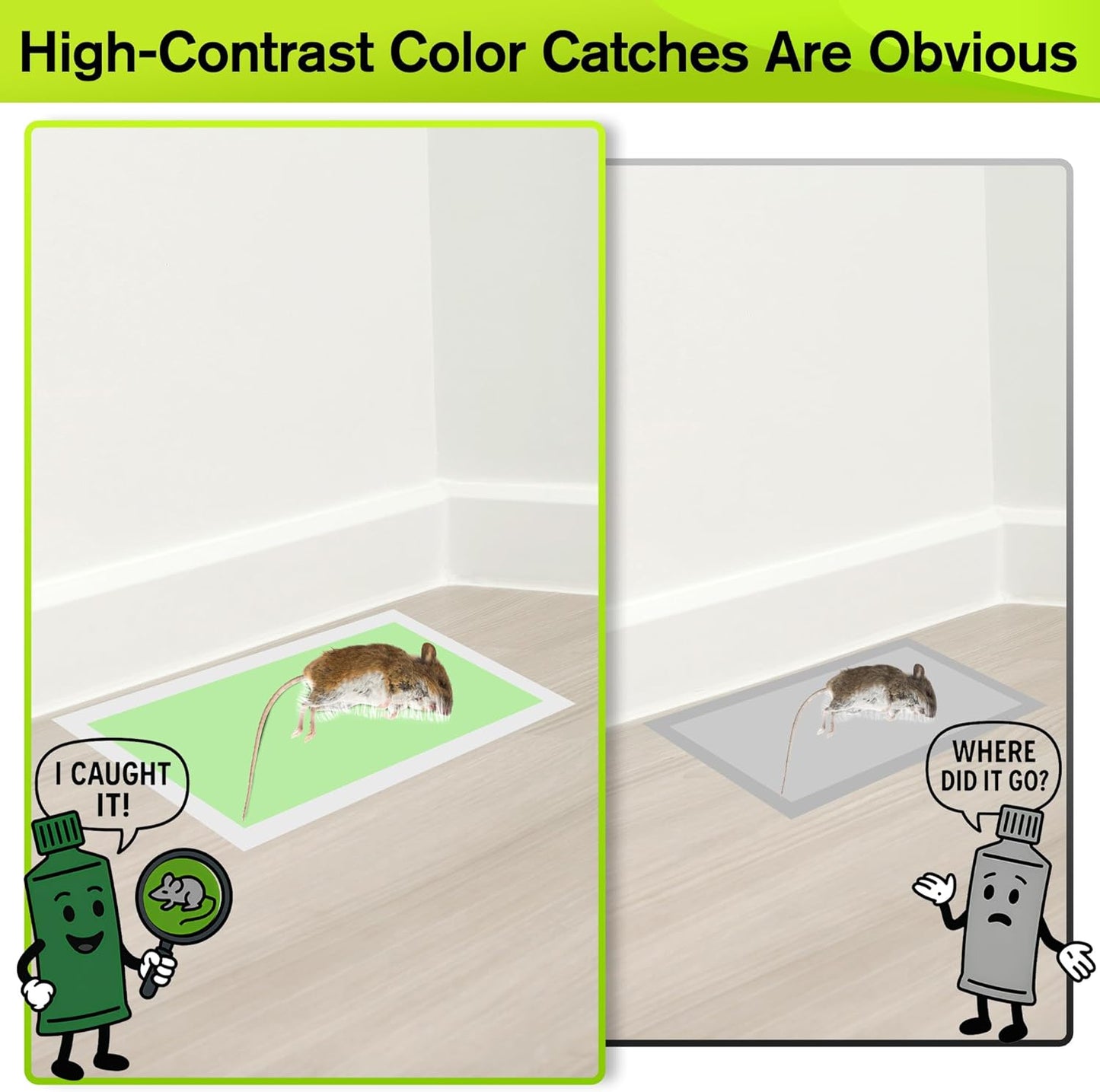 Qualirey 10 Pack Large Sticky Mouse Traps, 11 x 5.3 Inch Non-Toxic Bulk Mice Glue Trap, Rat Glue Boards Indoor Pest Control for Rodent and Insects, Snakes, Cockroaches, Spiders, and Scorpions