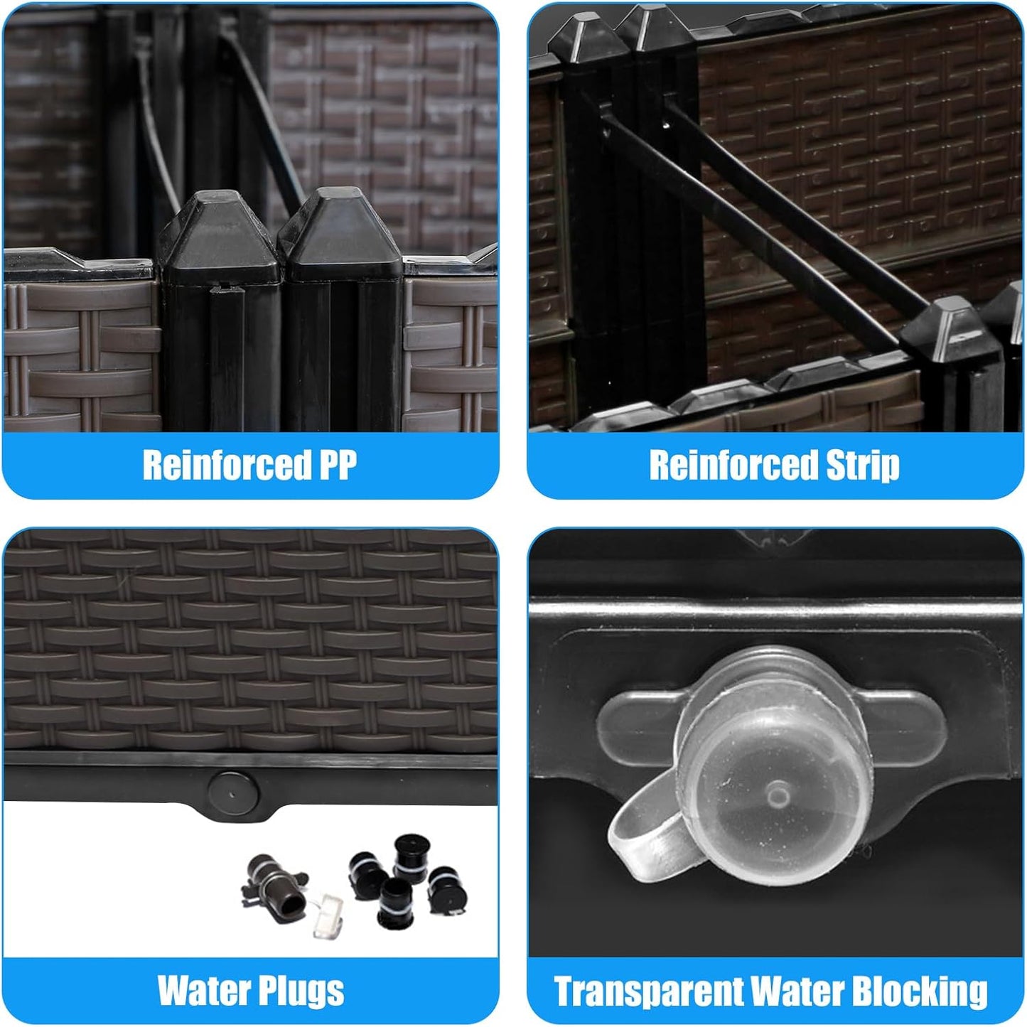 Raised Plant Box with Wheels 31.5"x15.7"x16.1", Raised Beds for Gardening Self Watering, Durable Metal Lockable Casters, Rectangular Garden Planter Perfect for Garden Patio Balcony Deck