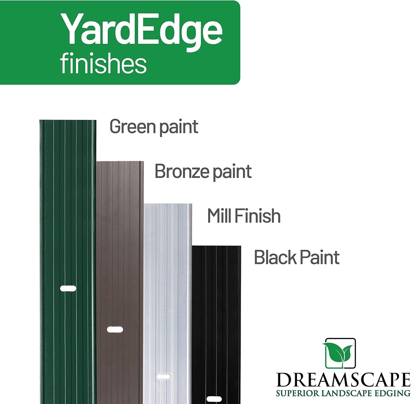 Dreamscape YardEdge Aluminum Landscape Edging - 4 Strips, 6ft Each (24ft Total), Mill Finish - Professional Quality Landscaping Border, Metal Divider for Lawn, Garden, Flowerbed