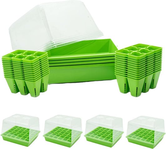 Bootstrap Farmer Countertop Seed Starter Kit in Green, Reusable 1010 Tray Bundle with Inserts and Humidity Dome
