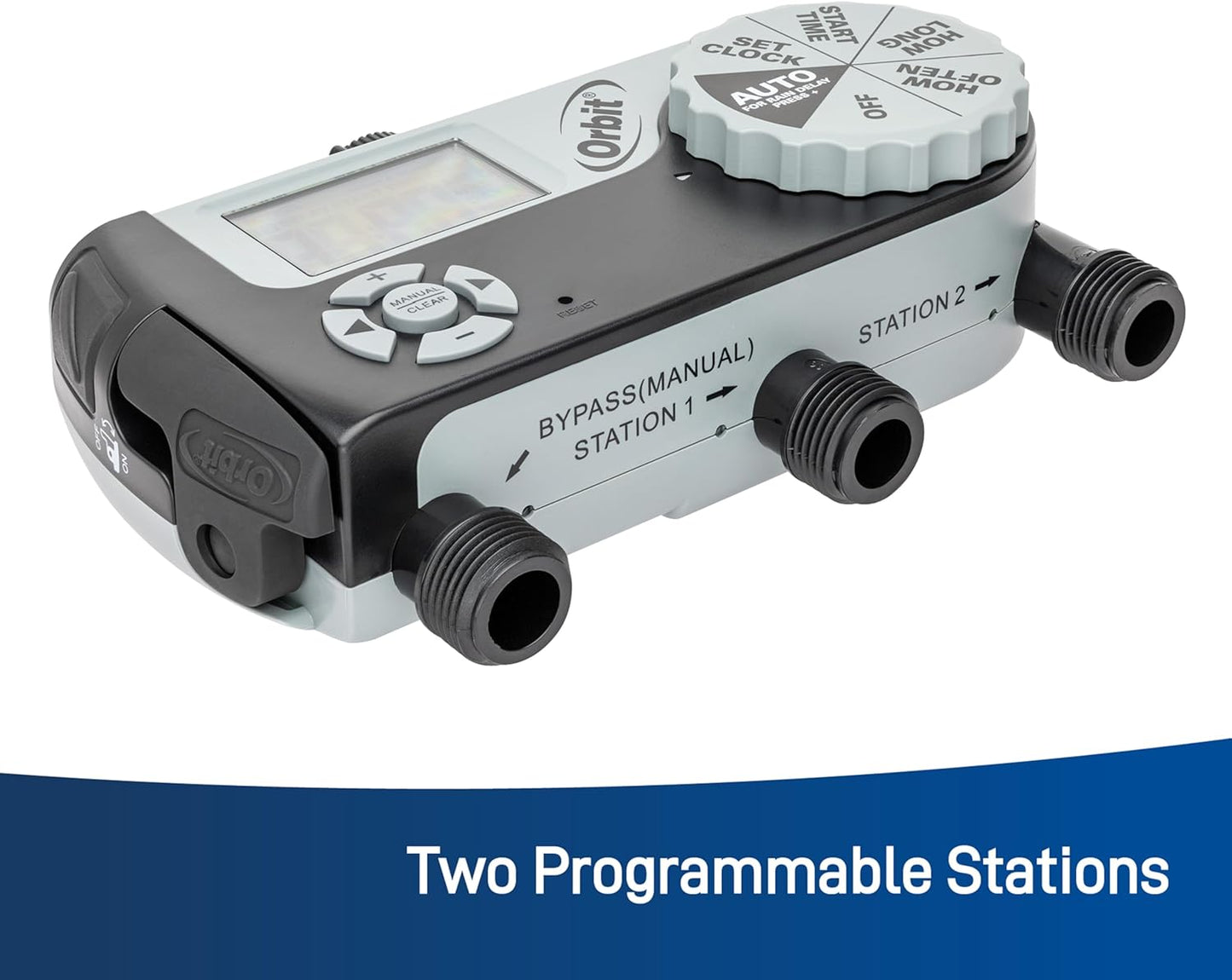 Orbit 56233D 3-Outlet Digital Watering Timer, 3 valves, Black and Gray