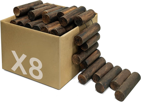 Wood Garden Edging, Natural Wooden Solid Log Fence Border Decorative for Flower Bed Barriers and Landscape Fencing, 6.9 in H x 3.0 ft L, 1.9 in Diameter (8PACK)