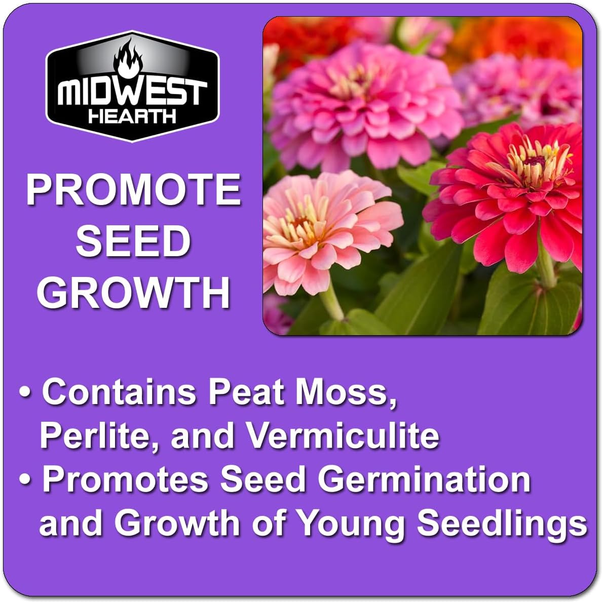 Seed Starter Natural Potting Soil Mix for Germination and Growth (Made in USA) (8 Dry Quarts)