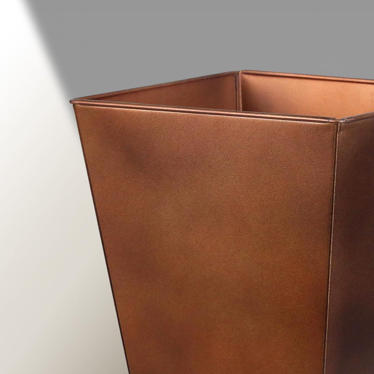 KOL 25'' & 28'' Tall Galvanized Steel Planter with Saucer, Metal Planter Pots for Indoor & Outdoor Use, Decorative Flower Plant Pots with Drainage Hole for Front Porch, Patio, Deck - Rust Color