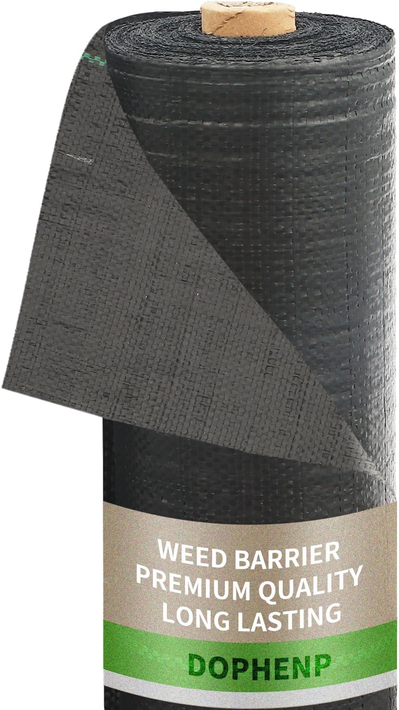 3x100ft 3.2OZ, Weed Barrier Landscape Fabric Heavy Duty, Woven Weed Control Fabric, High Permeability Good for Flower Bed, Geotextile Fabric Underlayment, Driveway (6ft*300ft)