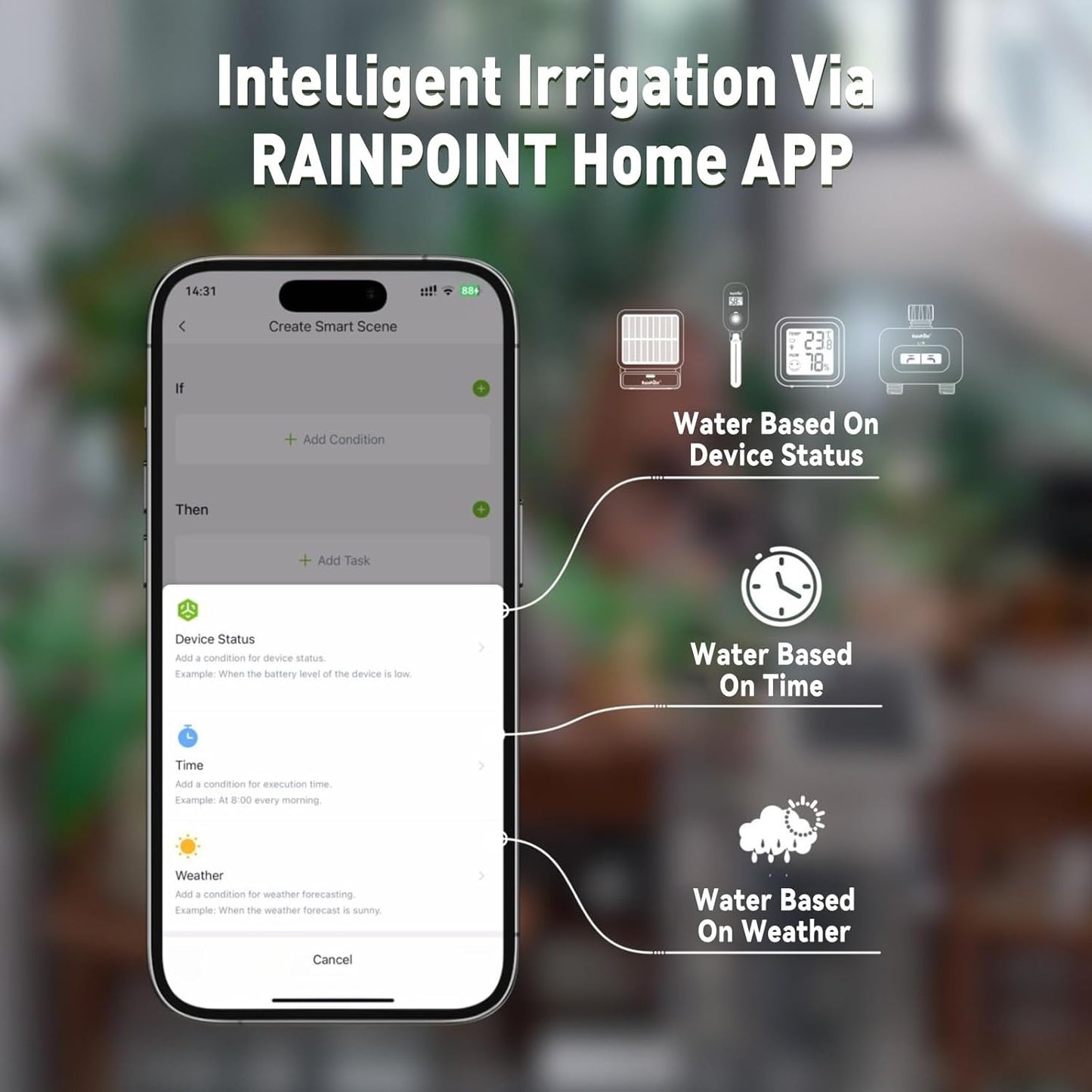 RAINPOINT Smart WiFi Solar Automatic Plant Watering System for House Potted Plants, Up to 20 Plants Expert Dripline Layouts Vacation Self Watering Drip Irrigation Pump Device Kit Indoor/Outdoor Garden