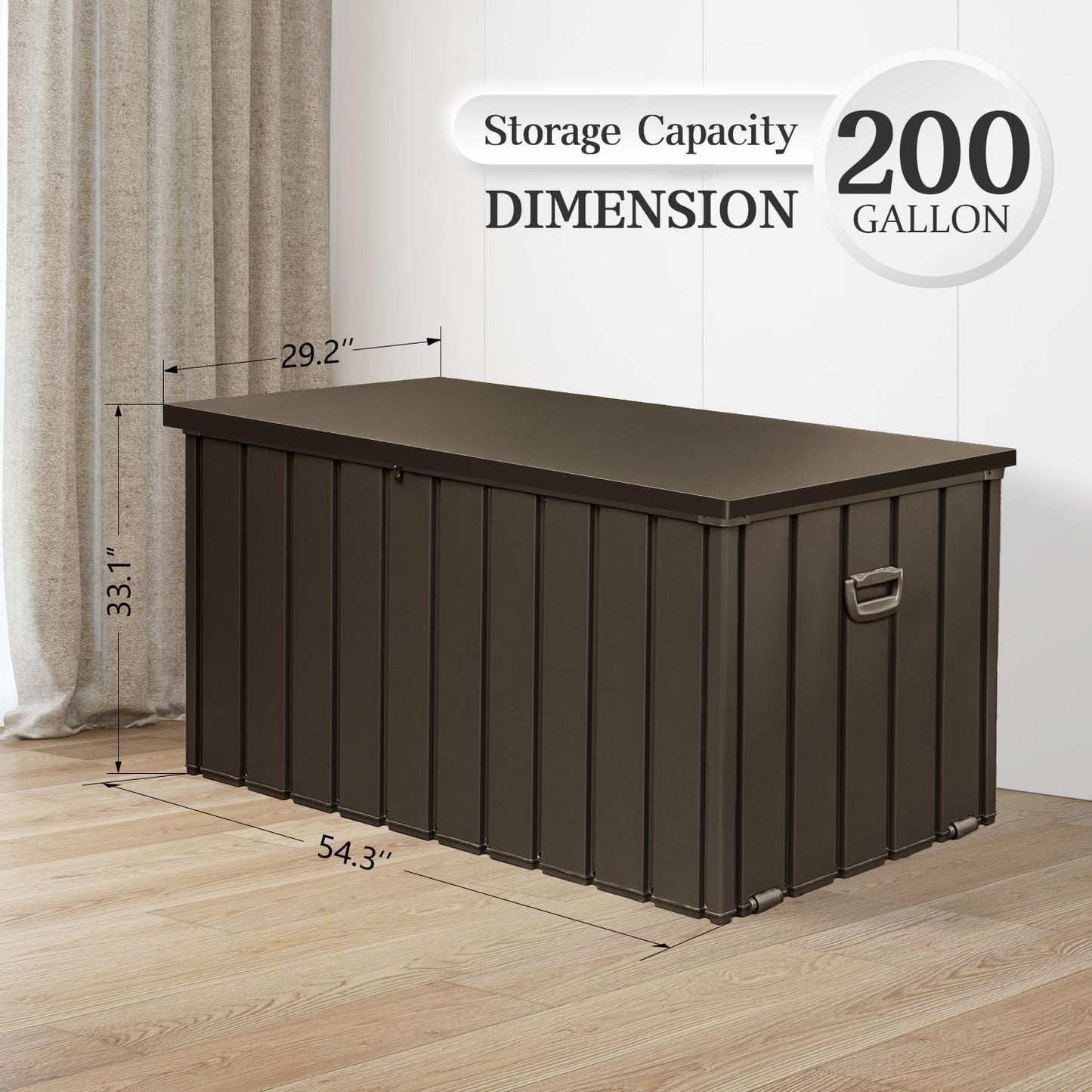 Domi 200-Gallon Outdoor Storage Box – Waterproof, Lockable Storage Cabinet for Patio Furniture, Garden Tools & Pool Supplies – Large Metal Storage for Cushions