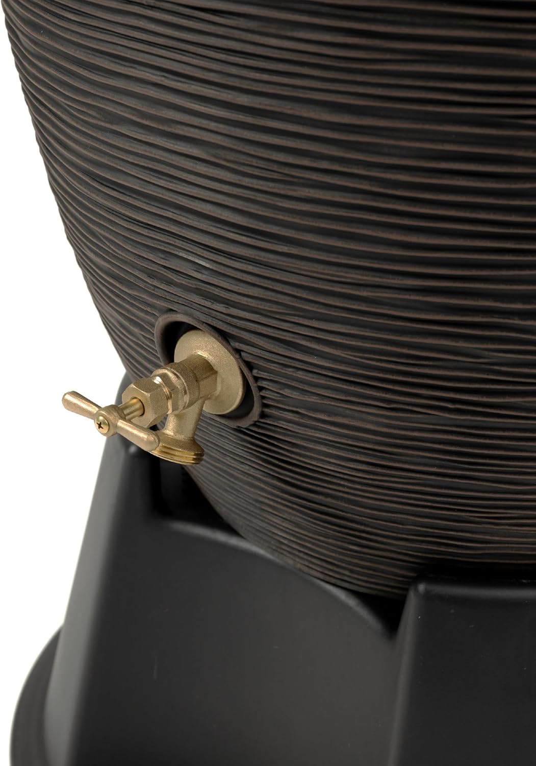 Newport 50‑Gallon Flat‑Back Rain Barrel with Stand & Planter Bundle – Bronze | Removable Lid, UV-Stabilized Outdoor Water Storage