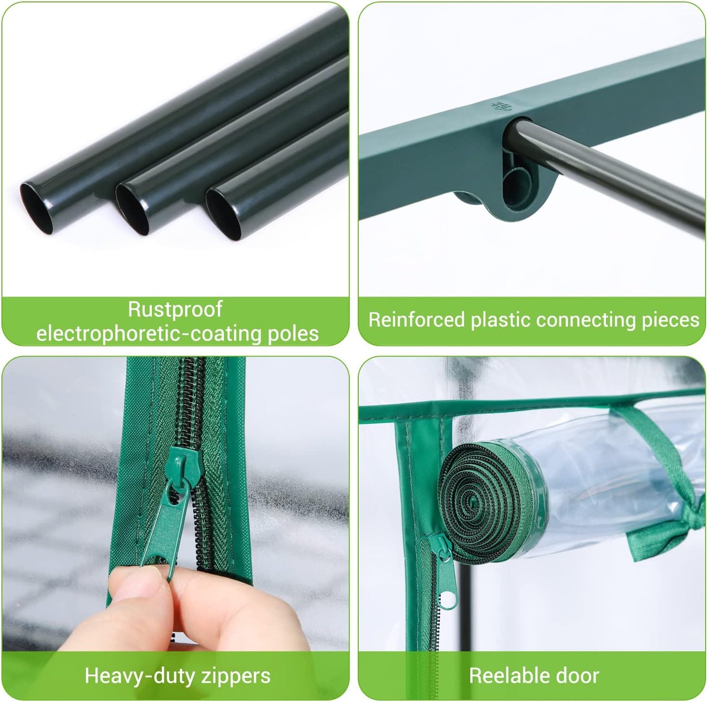 Mini Greenhouse for Outdoors Indoor: Ohuhu Small Green House with 4 Tier Shelves, Portable Plastic Greenhouses with Heavy Duty Transparent PVC Cover for Winter Garden Patio Backyard Porch Balcony