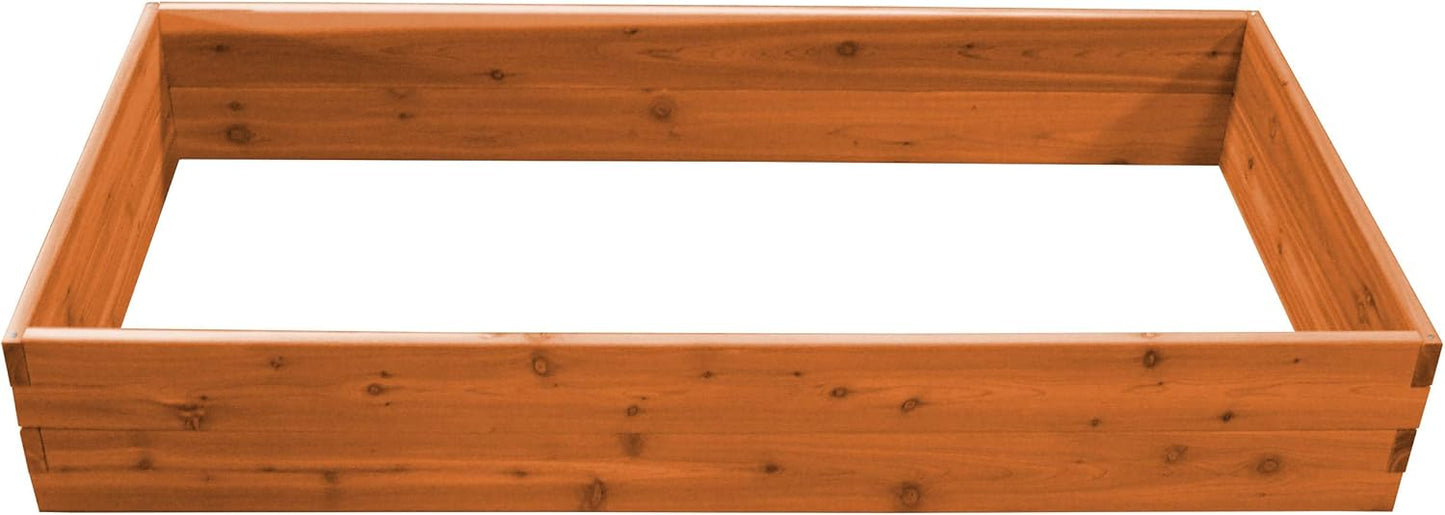 Red Cedar Wood Raised Vegetable Garden Bed - Amish Made in USA (11" Double Raised Bed, Cedar Stain)