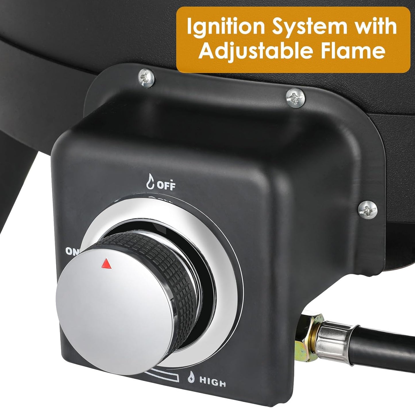 TLSUNNY 24'' Propane Fire Pit，58,000 BTU Portable Smokeless Firebowl with Self Igniter,Cover，Lava Rocks，Gas Cylinder Holder for Camping，Outdoor Living，Patio，Backyard,Tailgating,Garden，Deck,RV