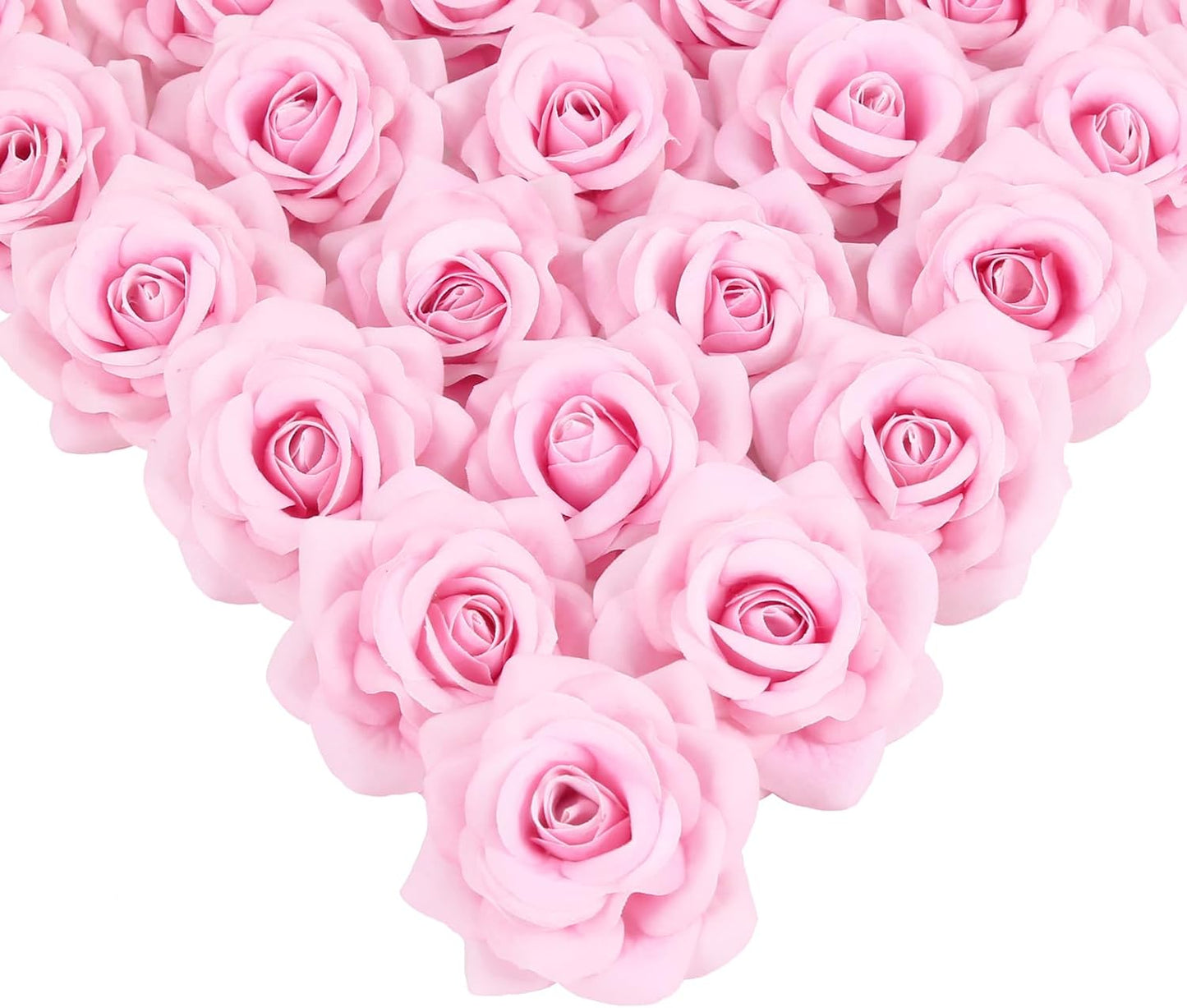 Velvet Rose Artificial Flower 25pcs Fake Pink Rose Flowers Heads Faux Silk Flowers Heads for DIY Wedding Home Party Baby Shower Decor(Pink)