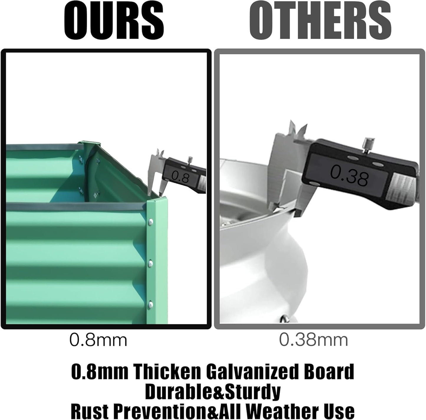 Domi Galvanized Raised Garden Bed, Outdoor Planter Garden Boxes Large Metal Planter Box for Gardening Vegetables Fruits Flowers, Green (6x3x2ft)