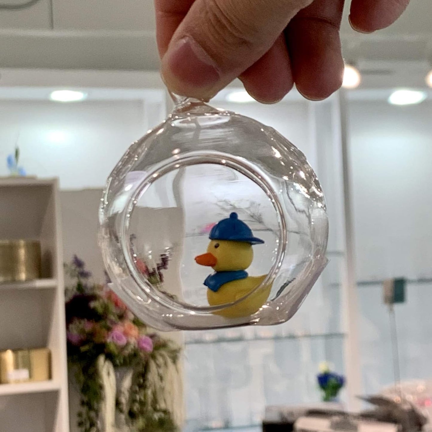 WGV Hanging Terrarium Globe, Width 2.25", Height 2.75", DIY Air Succulent Planter, Clear Glass Vase Orb with Flat Bottom, Candle Holder for Windowsill Outdoor Garden Decor, 6 Pieces Bulk