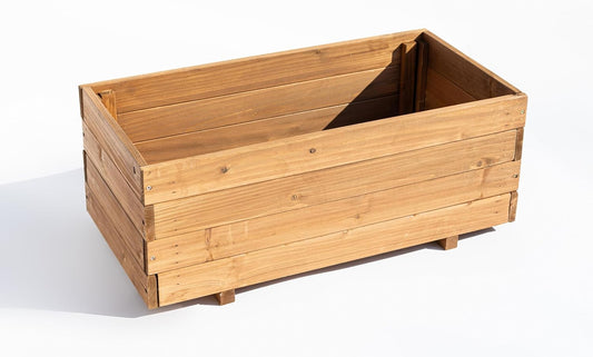 Wooden Raised Garden Bed Planter Box – Fir Wood Outdoor Vegetable, Herb & Flower Box with Drainage Holes – 31.5"x15.75"x12.6", Rot-Resistant, for Patio, Yard, Balcony