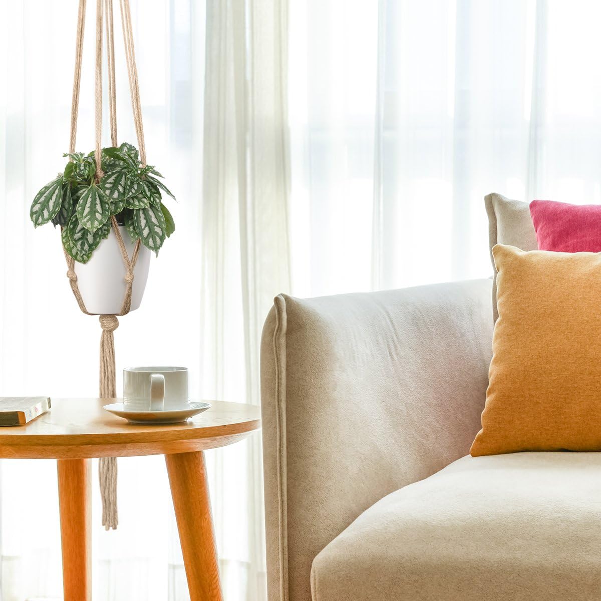 Plant Hangers Indoor Macrame Hanging Planter Holder 6 Pack, 3 Sizes