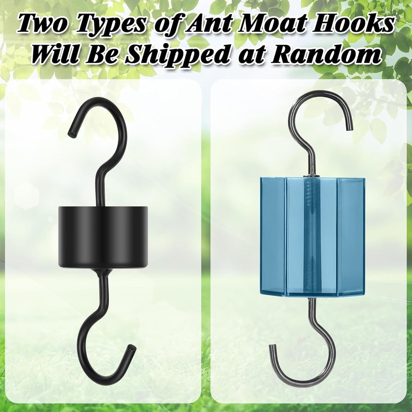 FEED GARDEN Glass Hummingbird Feeder for Outdoors Hanging, 16 OZ Humming Birds Feeders with 4 Bee Guard Feeding Ports & Built-in Ant Moat, Hummingbird Gifts for Mom, Bird Feeder for Outside, Blue