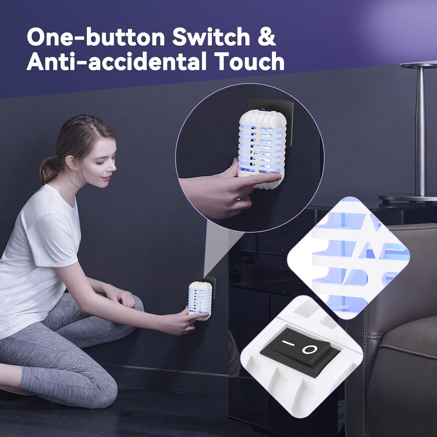 Bug Zapper Indoor Plug in, Fly Zapper Electronic 2 Pack Bug Zapper, Powerful Mosquito Zapper Insect Trap for Camping, Patio, Home, Kitchen