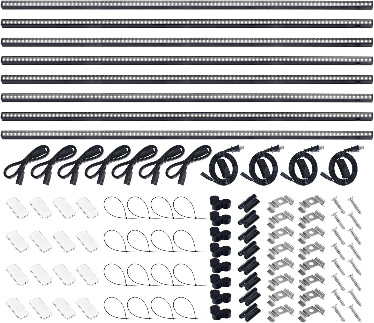 Barrina T5 Plant Lights for Indoor Growing, 4FT 160W (8 X 20W) Led Grow Light with Magnetic Design, Full Spectrum Grow Light Strip with Black Cover, Plug and Play, 5000K, 8 Packs