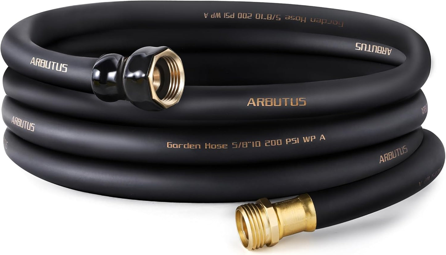 Garden Hose 5/8" x 25ft - No-Kink Flexible Water Hose 600 PSI Burst Pressure, Lightweight & Durable for Yard, Car Wash, Pets Black
