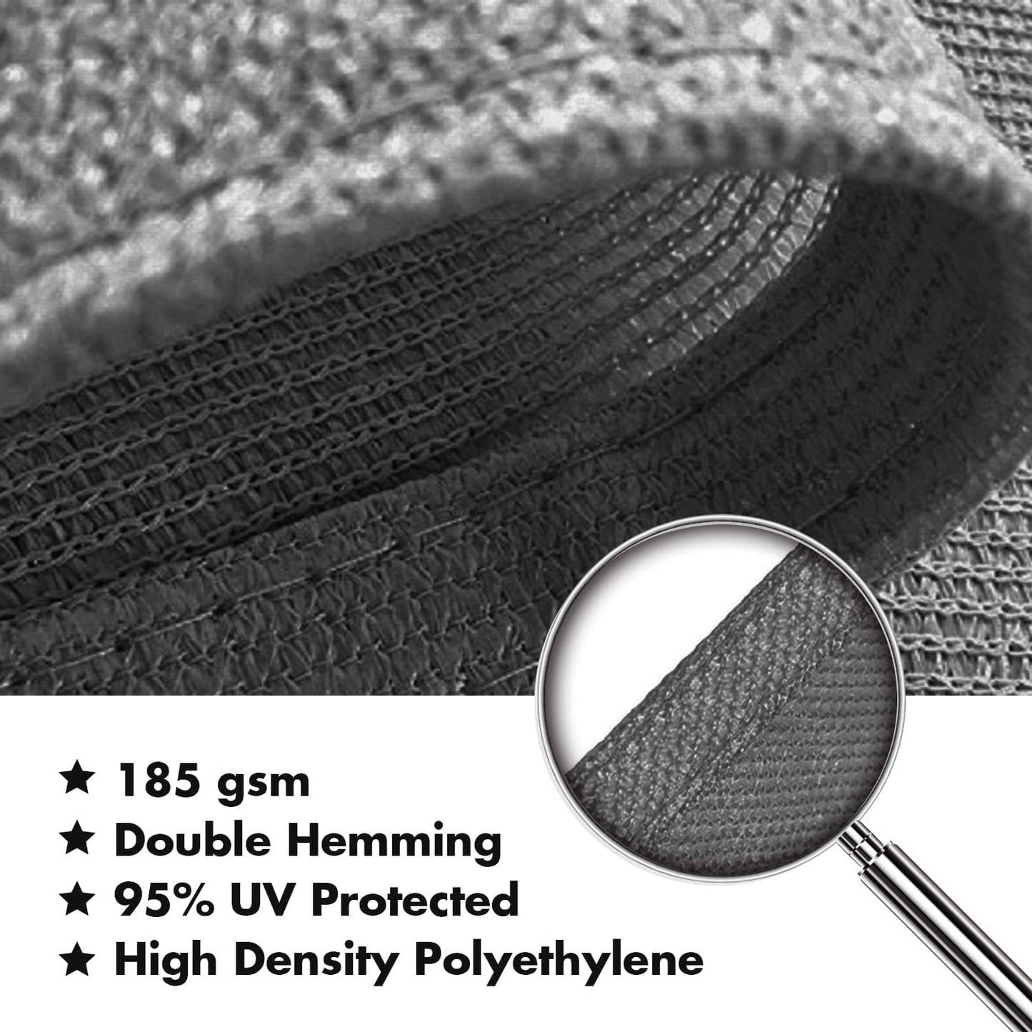 KANAGAWA 9'X12' Dark Gray Custom Size Sun Shade Sail Rectangle UV Block Canopy Cover for Patio Backyard Lawn Garden Outdoor (Customized Available)