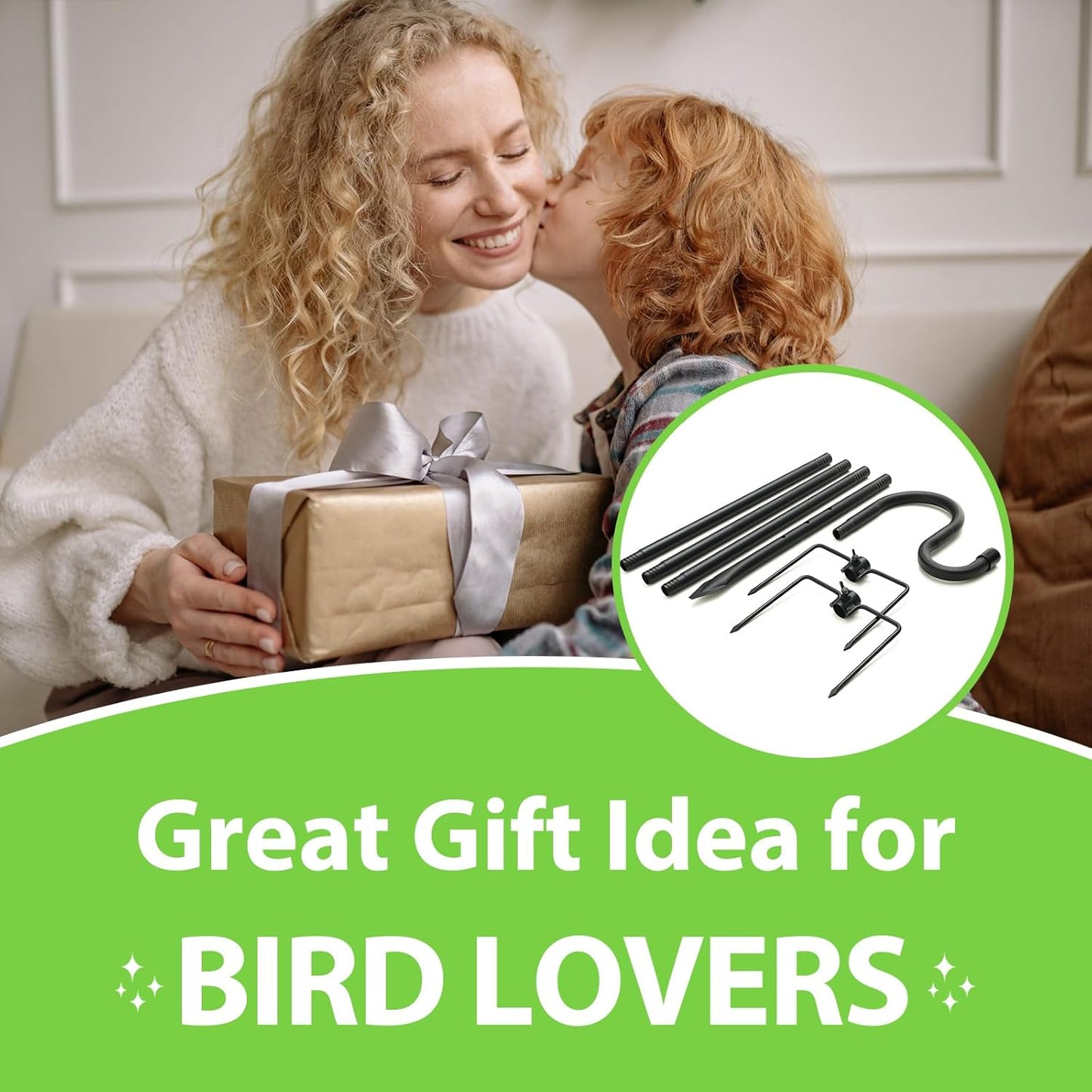 Bird Feeder Pole, 78" Shepherds Hooks for Outdoor, Hummingbird Feeders Stand Heavy Duty with Stable 5-Prong Base, Hanging Plant Shepherd Hook Hanger Stick for Outside Garden Yard Wedding