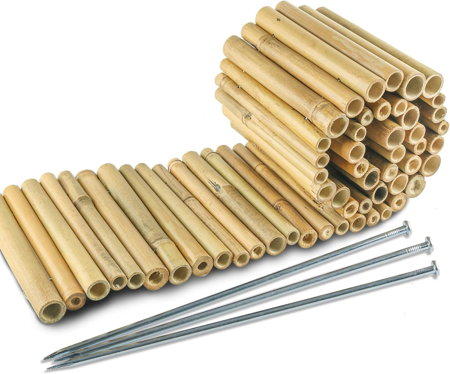 Bamboo Short Fence Outdoor Landscape Edging Flexible Decorative Border 7.8'' H x 47'' L