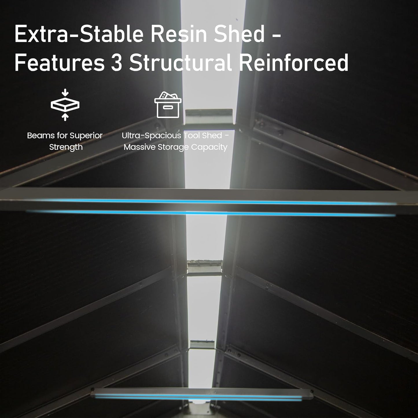 Domi 8x6 FT Outdoor Resin Storage Shed, All-Weather Double-Wall Storage Building for Backyard, Garden, Lawn Tools, Mower, Bike & Pool Equipment, Lockable Doors, Ventilated Roof, Grey