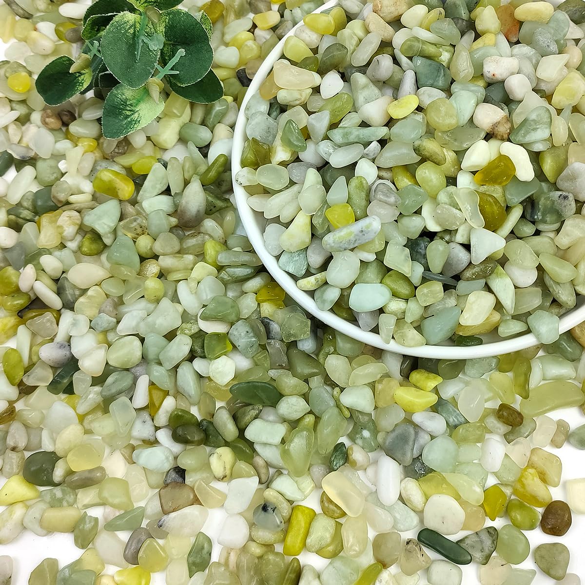 2LB Succulent Jade Pebbles for Indoor Plants, 3/8 Inch Natural Decorative Polished Stones, River Rocks for Landscaping,Vase, Flowerpot Decoration, Indoor Decoration and Garden Decoration
