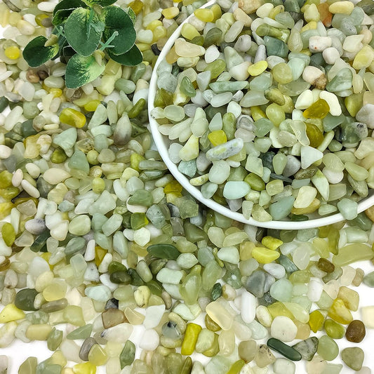 2LB Succulent Jade Pebbles for Indoor Plants, 3/8 Inch Natural Decorative Polished Stones, River Rocks for Landscaping,Vase, Flowerpot Decoration, Indoor Decoration and Garden Decoration