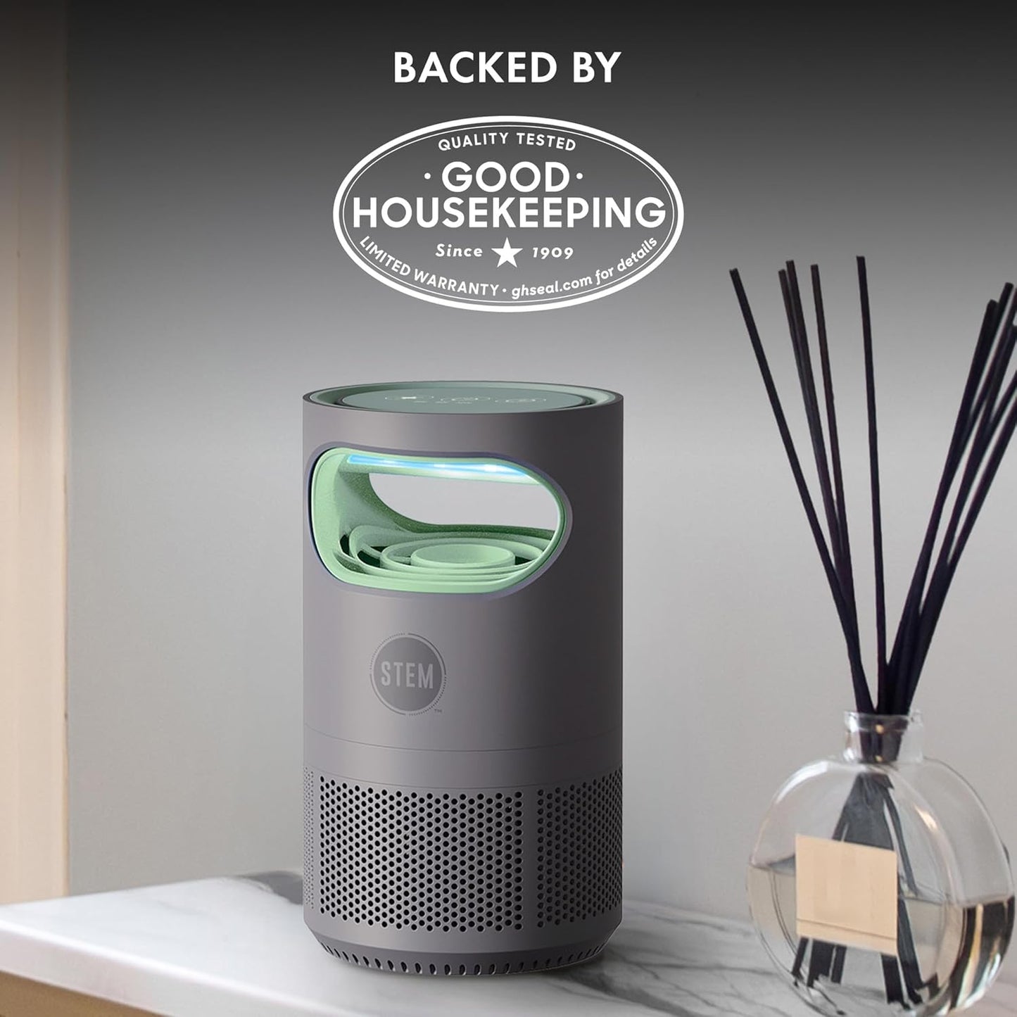 STEM Flying Insect Fan Trap for Indoor Bug Control, Attracts Mosquitoes, Fruit Flies, and House Flies, Plug-in Fan with UV Light, Starter Kit Includes 2 Devices and 10 Glue Traps