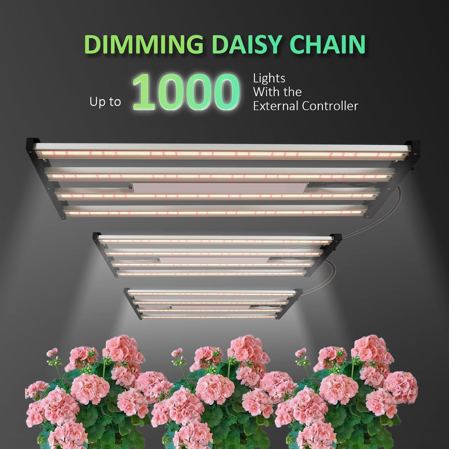 BLOOMINGREEN 480W LED Grow Light for Indoor Plants Full Spectrum,with Samsung LM301B Diodes,Daisy Chain,Dimmable Plant Growing Light for Commercial Growing Farm Greenhouse Grow Tent,Coverage 4X4ft
