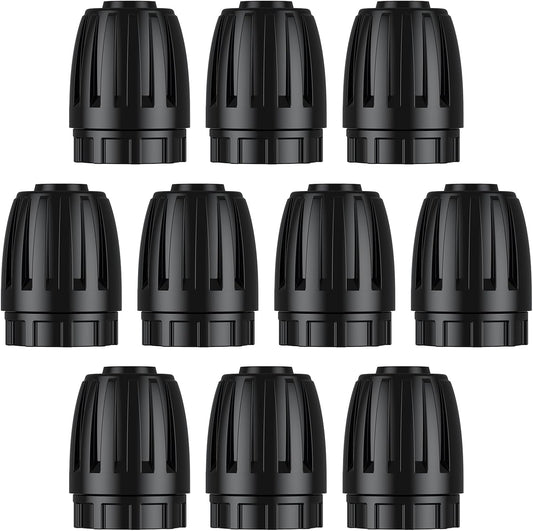 Pawfly 10 Pcs 1/2" Irrigation End Cap for 1/2" Irrigation Tubing (1/2" ID x 0.64" OD), 1/2" Drip Irrigation Fittings with Lock Nuts, Barbed Drip Tubing Connectors for Garden Irrigation System