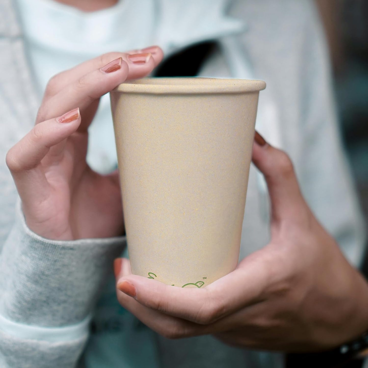 Earth's Natural Alternative 100% Compostable Disposable Coffee Cups with Lids [16oz 80 Set] Paper Cups Made from Unbleached Bamboo Fiber, Compostable Lids, To Go Coffee Cups with Lids