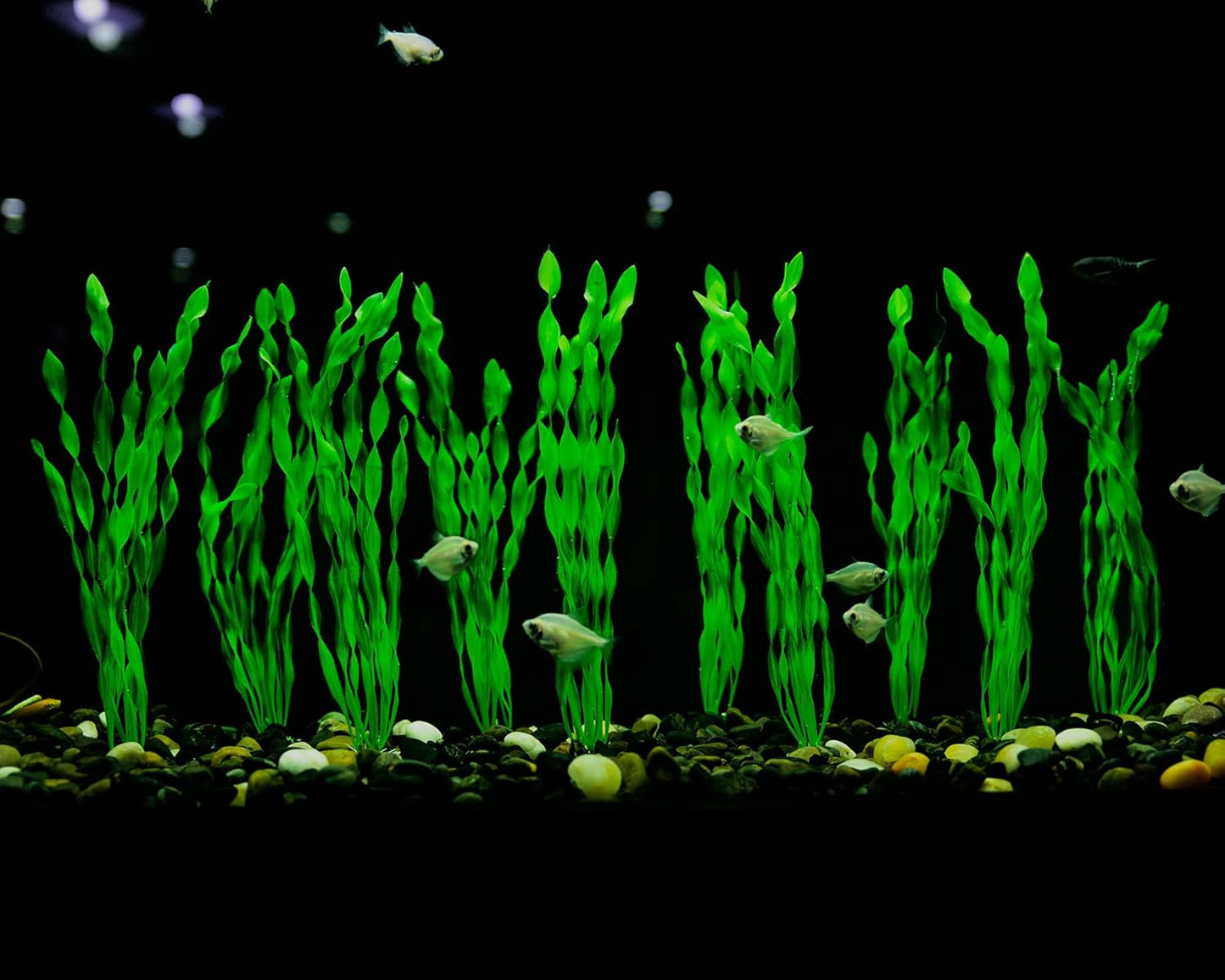 MyLifeUNIT Artificial Seaweed Water Plants for Aquarium, Plastic Fish Tank Plant Decorations 10 PCS (12 Inches Tall, Green)