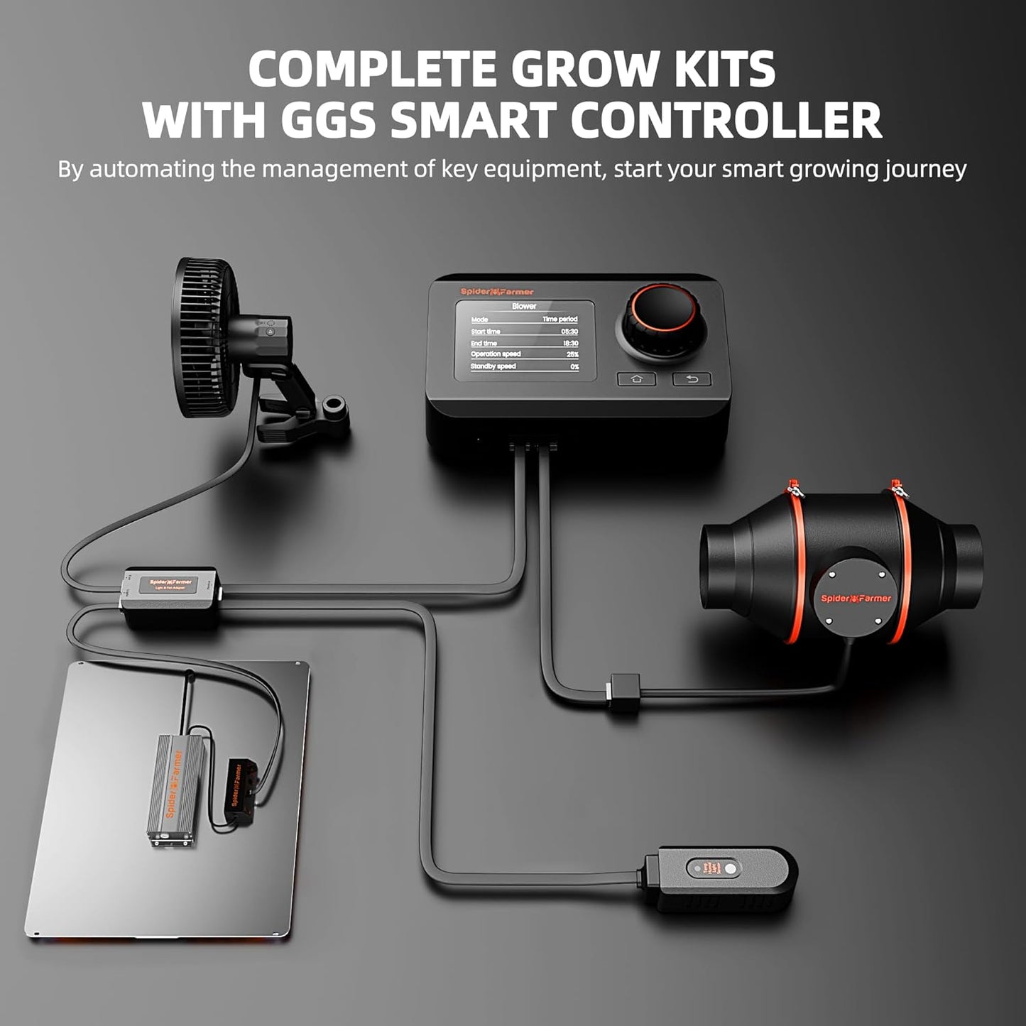 Spider Farmer SF4000 Grow Tent Kit Complete 4x4x6.6ft Samsung LM301H EVO LED Diodes, 450W Grow Light Complete System Grow Tent Set 48"x48"x80" with 6" Ventilation System GGS Smart Controller 2025