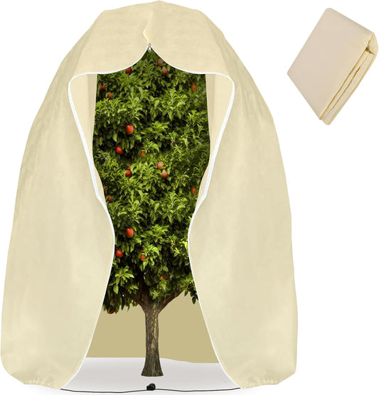 94" x 79" Large Plant Covers Freeze Protection- Reusable Winter Plant Frost Protection Cover Bags with Zipper Drawstring- Frost Cloth Blankets for Outdoor Plants Trees Against Freezing Animals Eat
