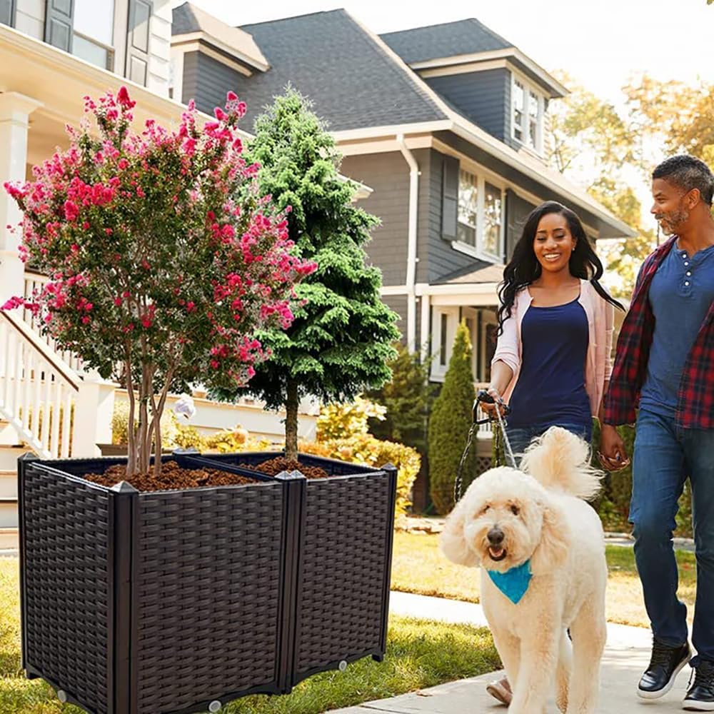 Raised Garden Bed Large Planters for Outdoor Plants Elevated Rectangular Garden Box Kits for Gardening, Vegetables, Flowers and Herbs in Backyard Patio Balcony