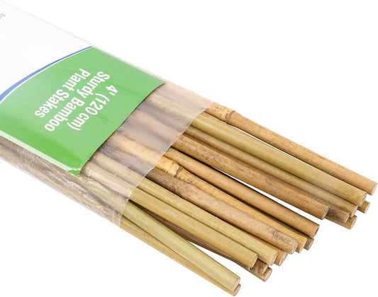 Natural Bamboo Poles, 4 Feet Bamboo Sticks for Plants, Wood Garden Stakes for Tomato, Bean, Flowers, Trees Potted and Climbing Plants, 25 Pack